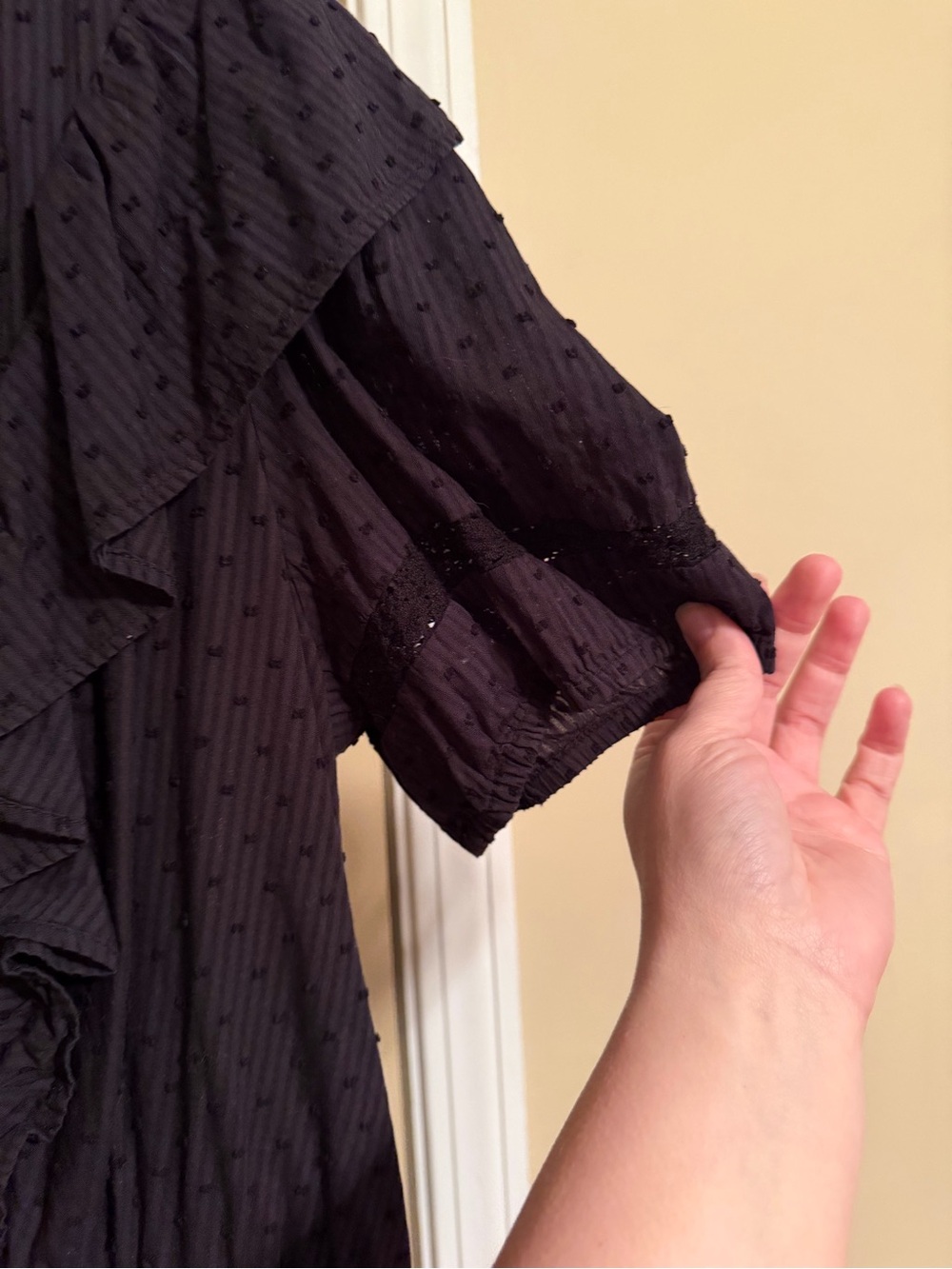 LC Lauren Conrad Black Ruffle V-Neck Mini Dress - Picture 5 of 7